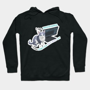 I are programmer i make computer beep boop Cat Hoodie